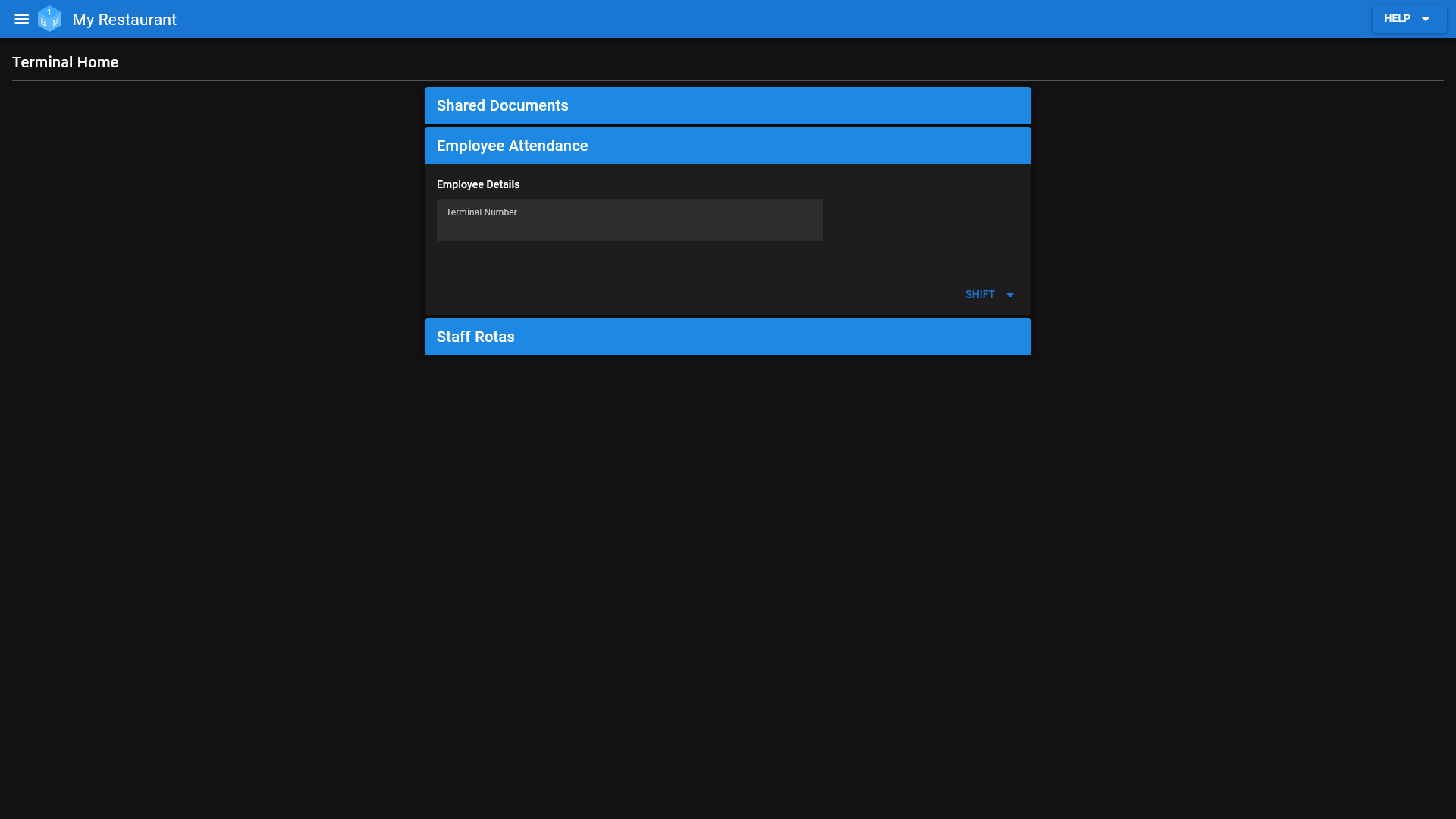 The OneBoxBM Terminal Screen.